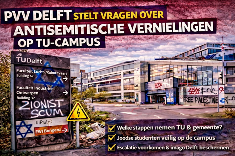 PVV Delft bezorgd over antisemitisme op TU Delft